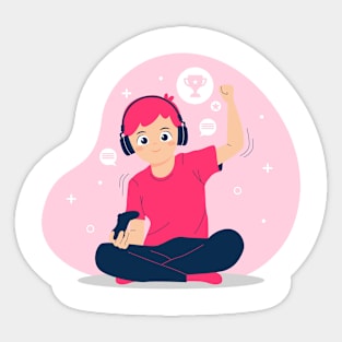 Pink gamer Sticker